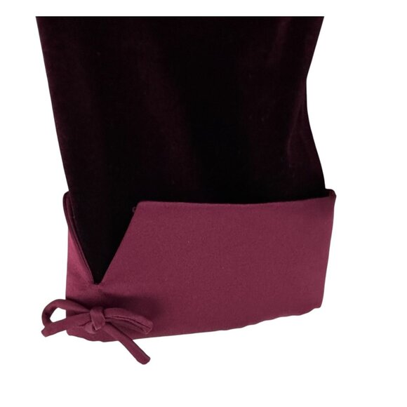 Coldwater Creek Velvet Blazer Size 18W Burgundy Satin Bow Detail Velour Jacket - Picture 6 of 10